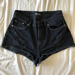 OWO Zara Ripped Demin short- Black